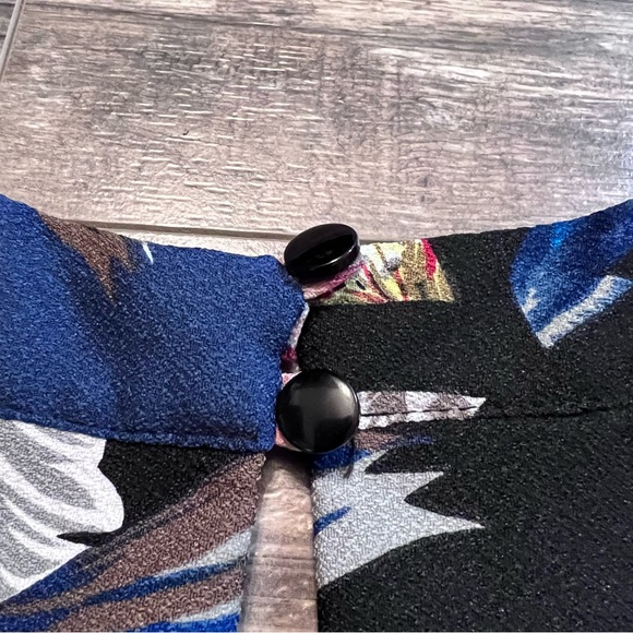 ASOS Womens Color Blocked Hawaiian Geometric Mixed Media Top US Size 6 Pink Blue - Picture 10 of 16